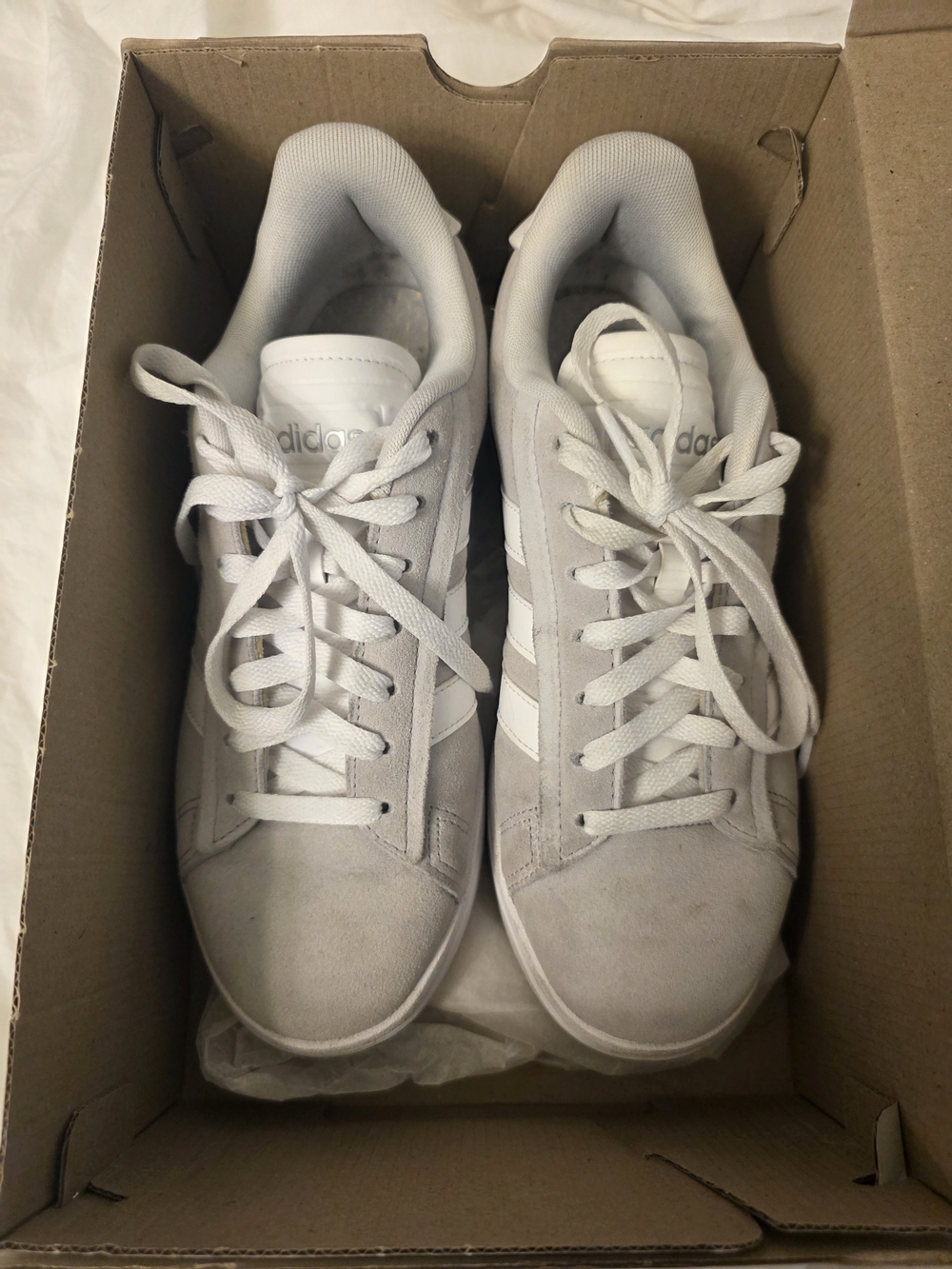 Adidas Women Classic White/Light Gray 8.5 With Box.